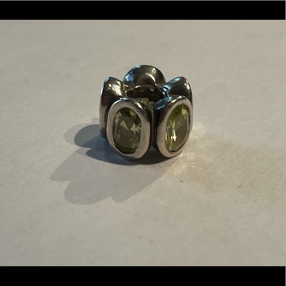 Pandora- vintage green stone charm